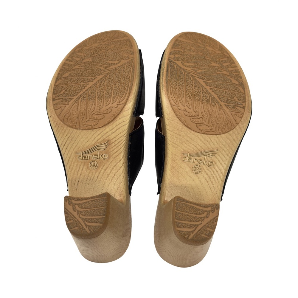 Dansko Tandi Napa Black Leather Slide Sandals - Picture 8 of 9